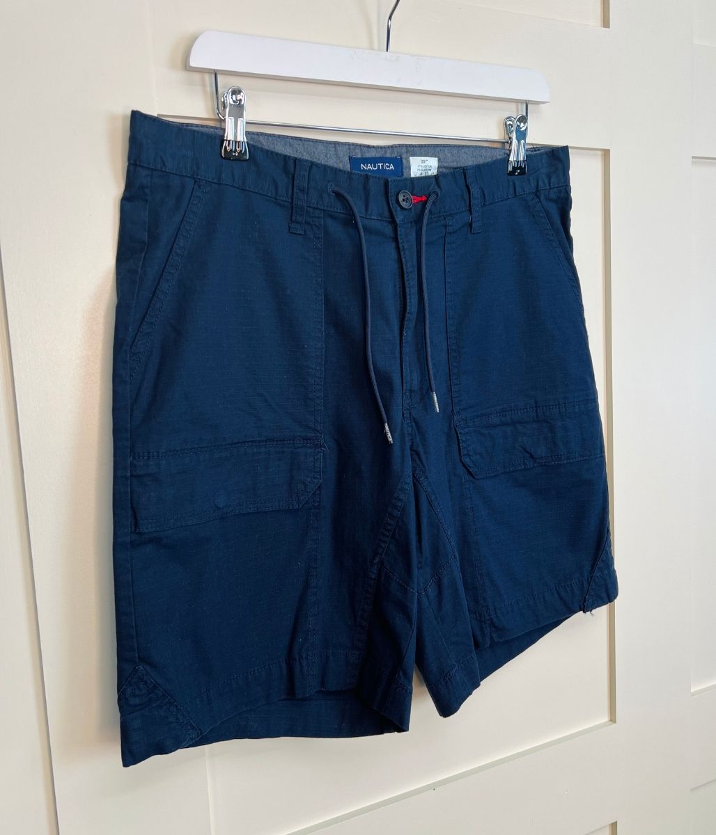 Mens Navy Nautica Cargo Shorts