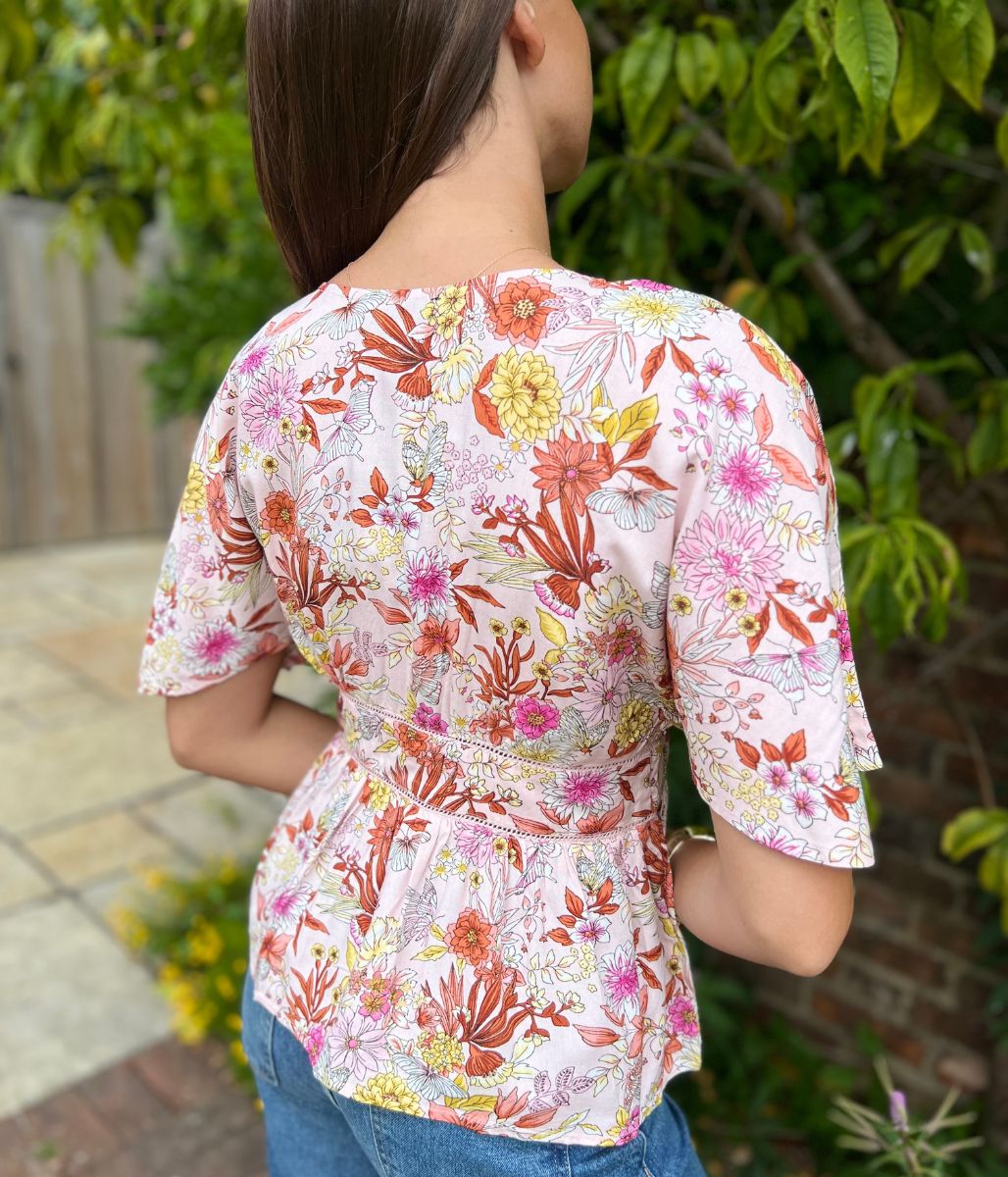 Pink Ditsy Floral Blouse