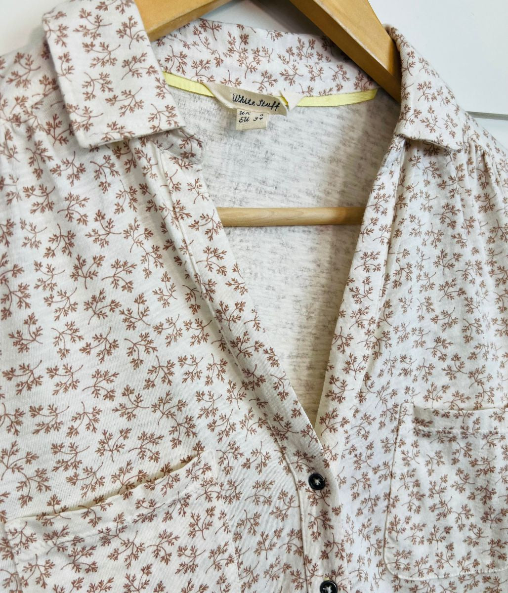 Natural Sprig Print Annie Jersey Shirt