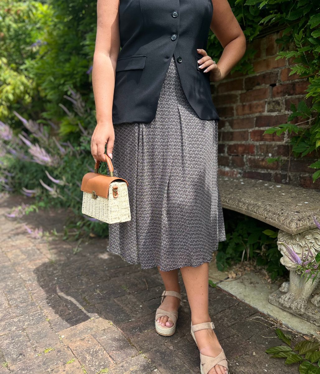 Black Printed Amaya Skirt