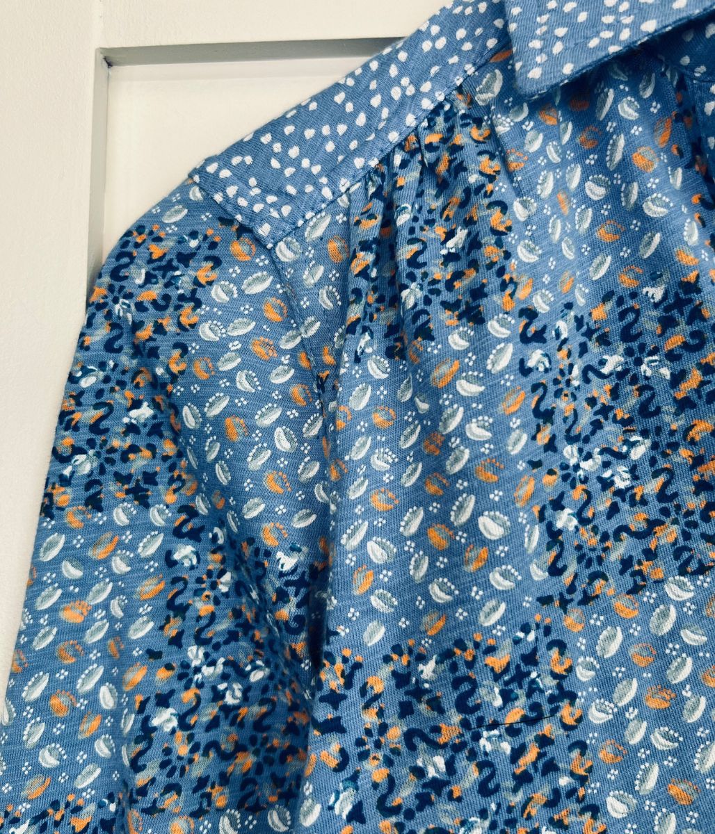 Blue Patchwork Print Annie Jersey Shirt