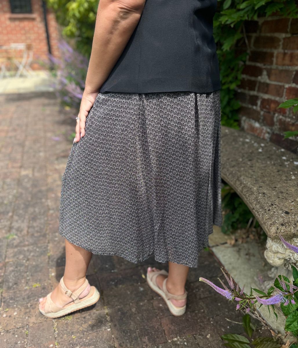 Black Printed Amaya Skirt