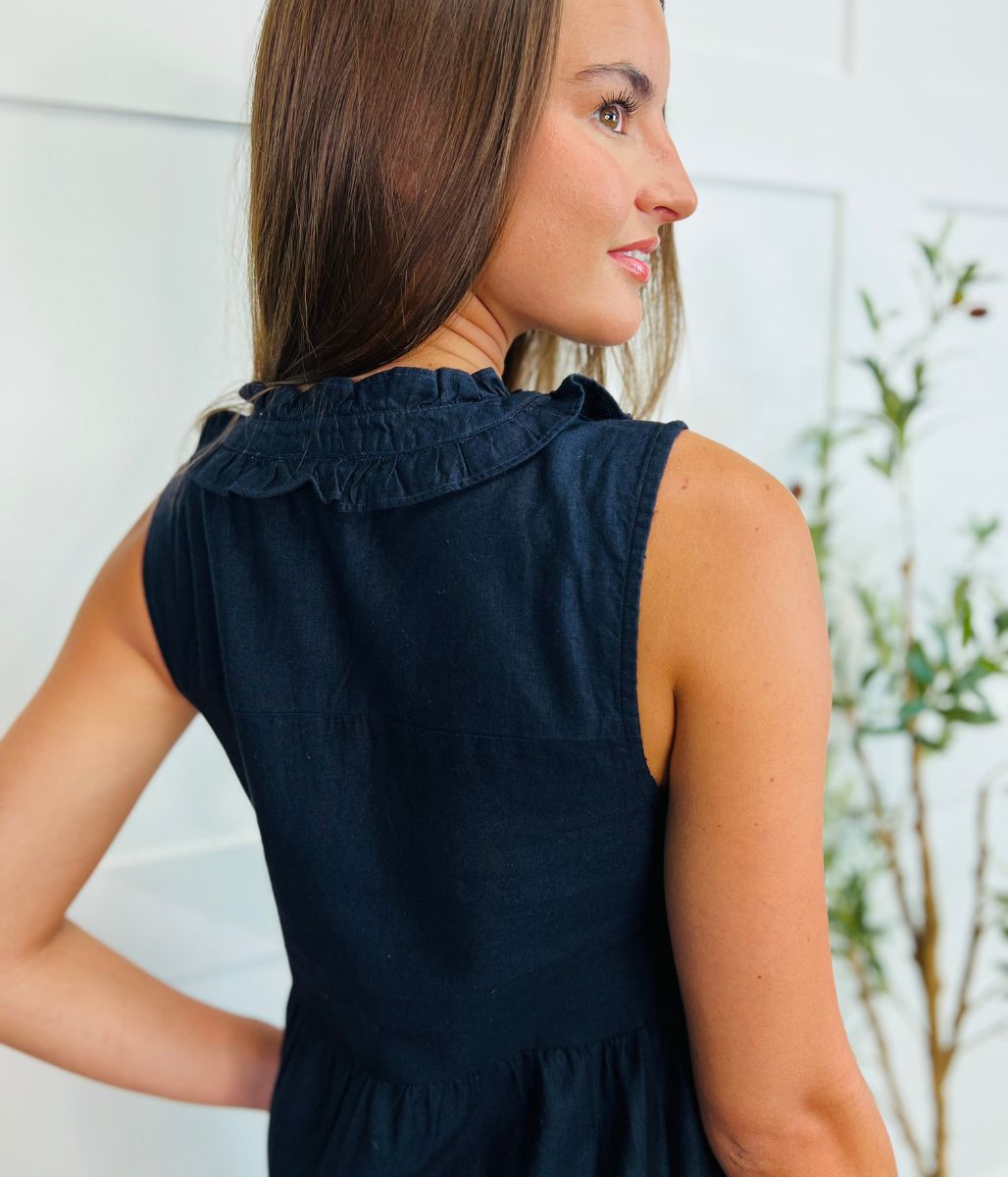 Navy Ophelia Sleeveless Tiered Dress