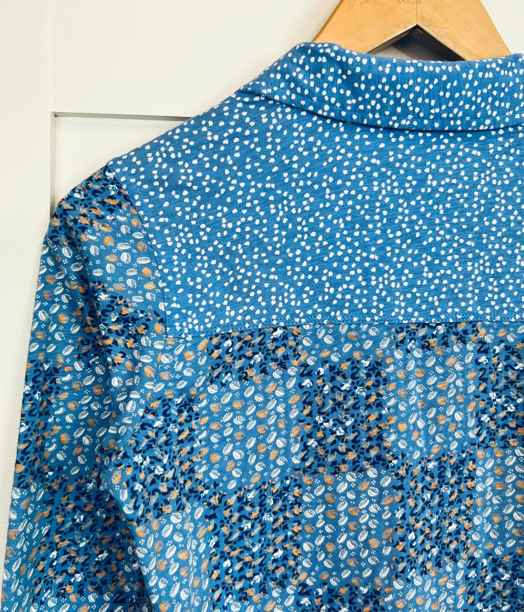Blue Patchwork Print Annie Jersey Shirt