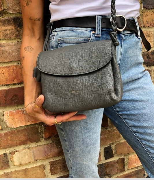 Grey Louise Soft Crossbody Bag