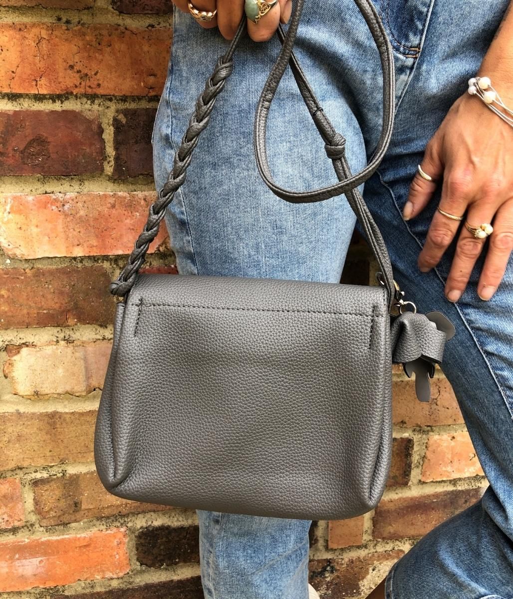Grey Louise Soft Crossbody Bag