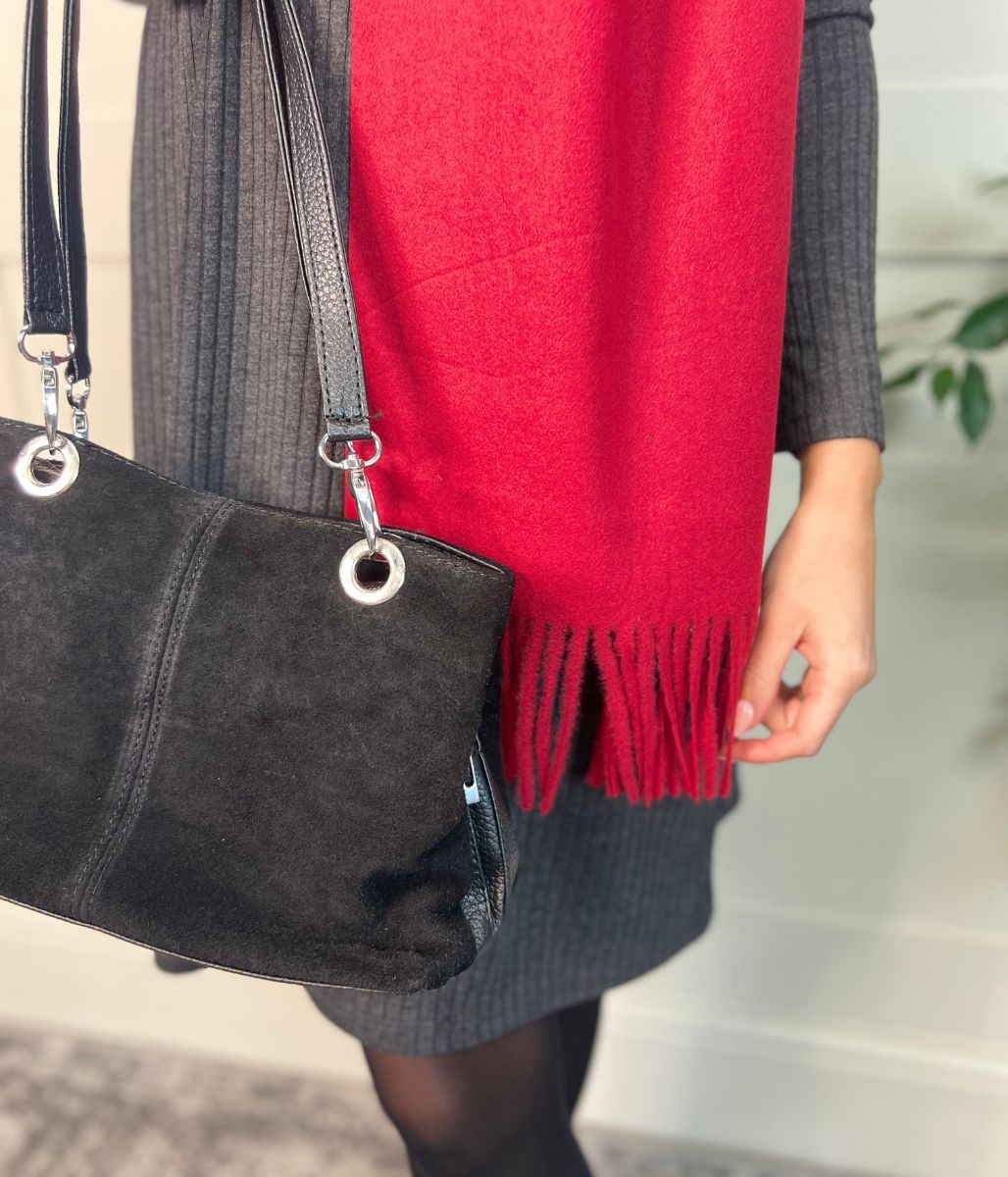 Deep Red Cashmere Blend Classic Scarf