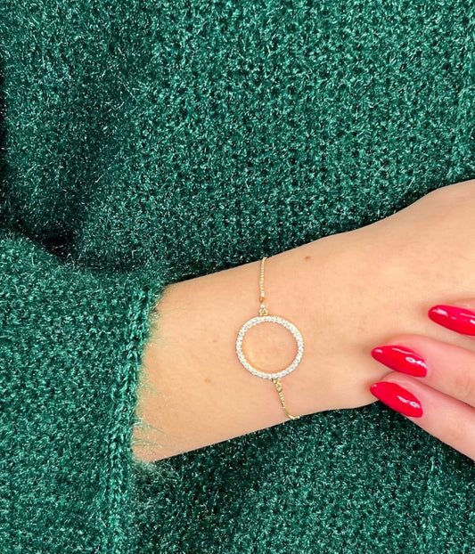 Gold Vivienne Diamante Drawstring Bracelet