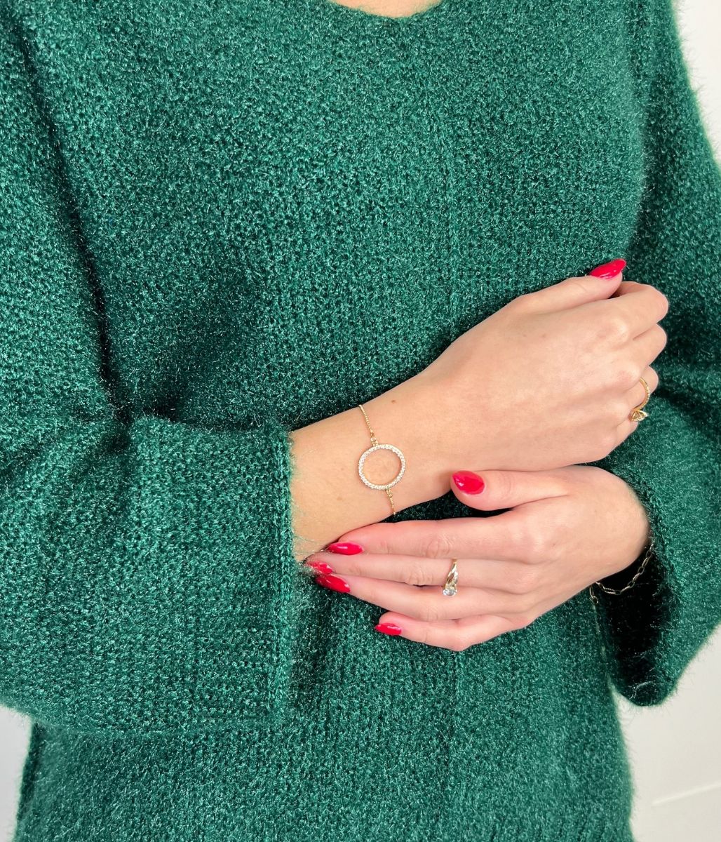 Gold Vivienne Diamante Drawstring Bracelet