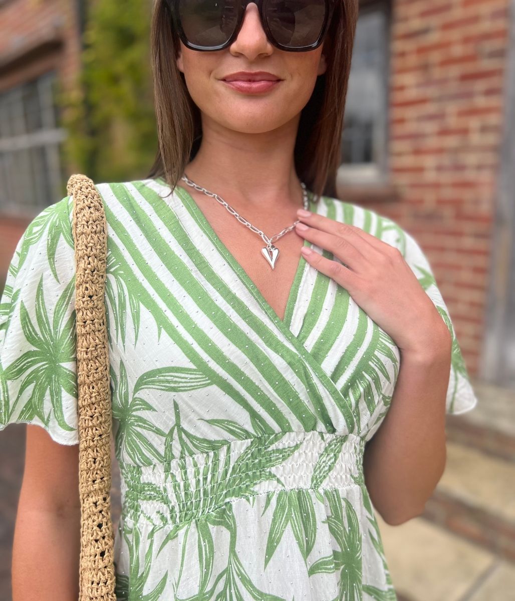 Silver Heart Chunky Chain Necklace