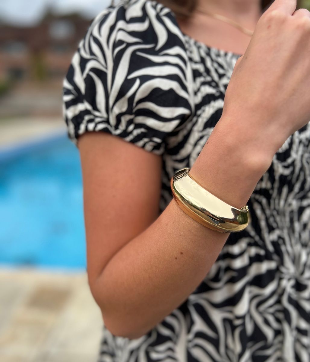 Gold Hinge Bangle Bracelet