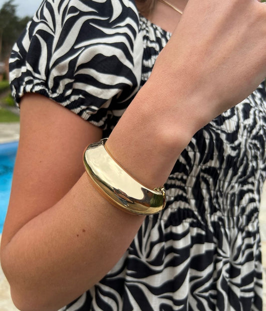 Gold Hinge Bangle Bracelet