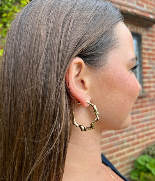 Gold Twist Hoop Earrings