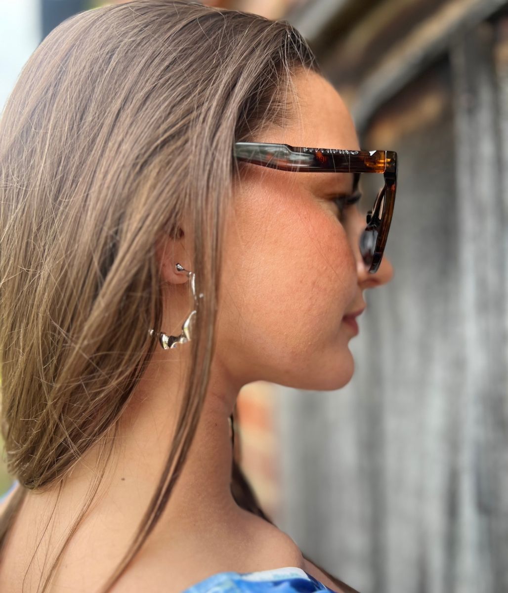 Silver Twist Hoop Earrings