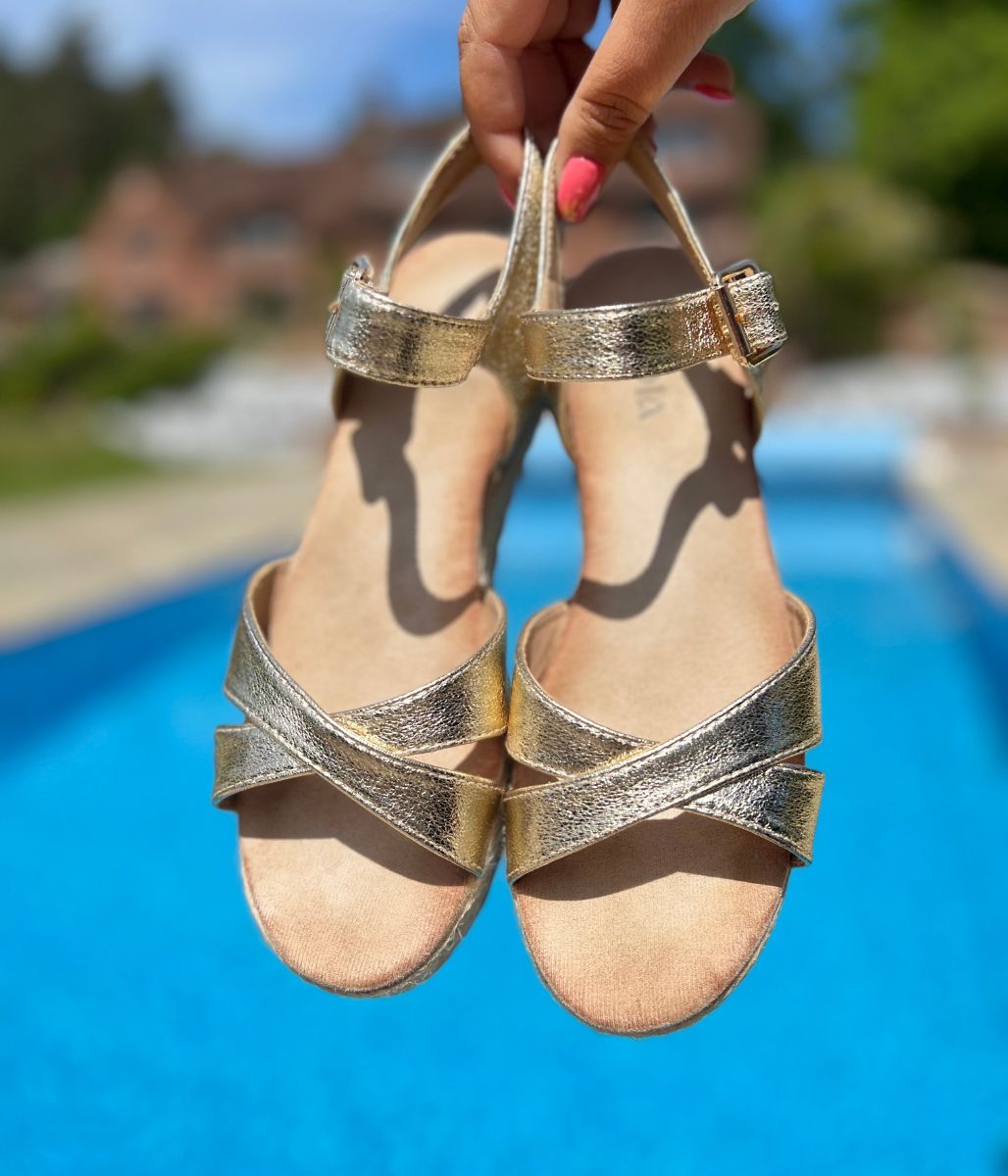 Gold Metallic Espadrille Sandals
