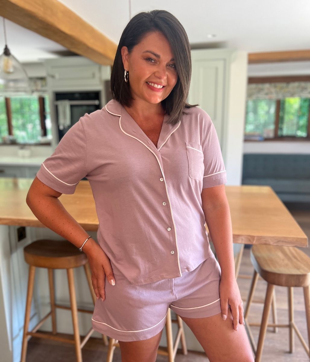 Mauve Cotton Modal Short Pyjama Set