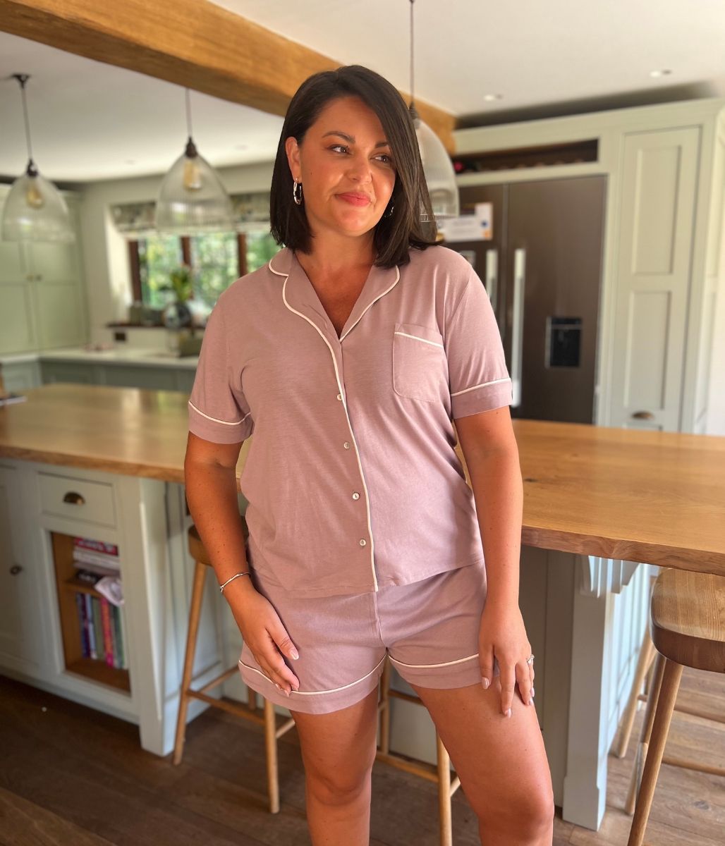 Mauve Cotton Modal Short Pyjama Set