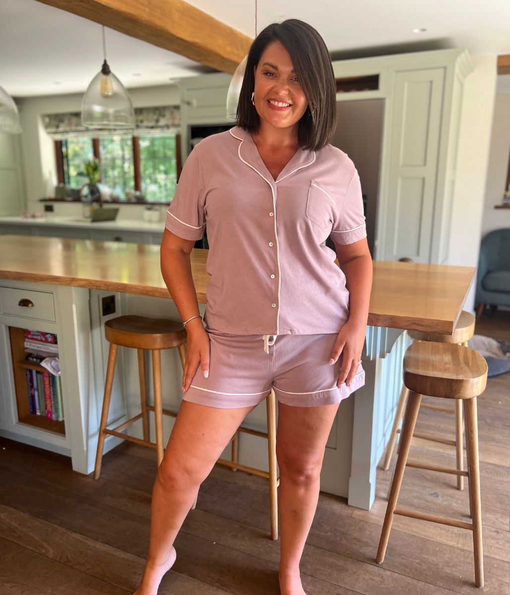 Mauve Cotton Modal Short Pyjama Set