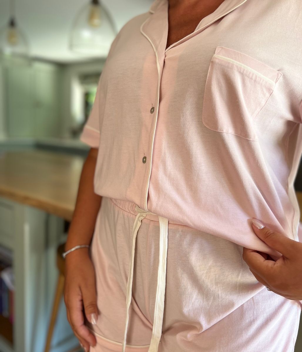 Pink Cotton Modal Short Pyjama Set