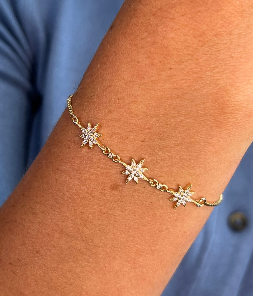 Gold Tripoli Diamante Star Drawstring Bracelet