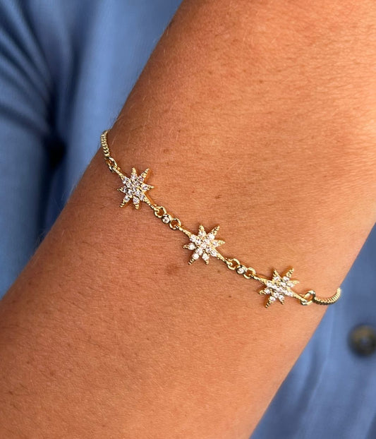 Gold Tripoli Diamante Star Drawstring Bracelet