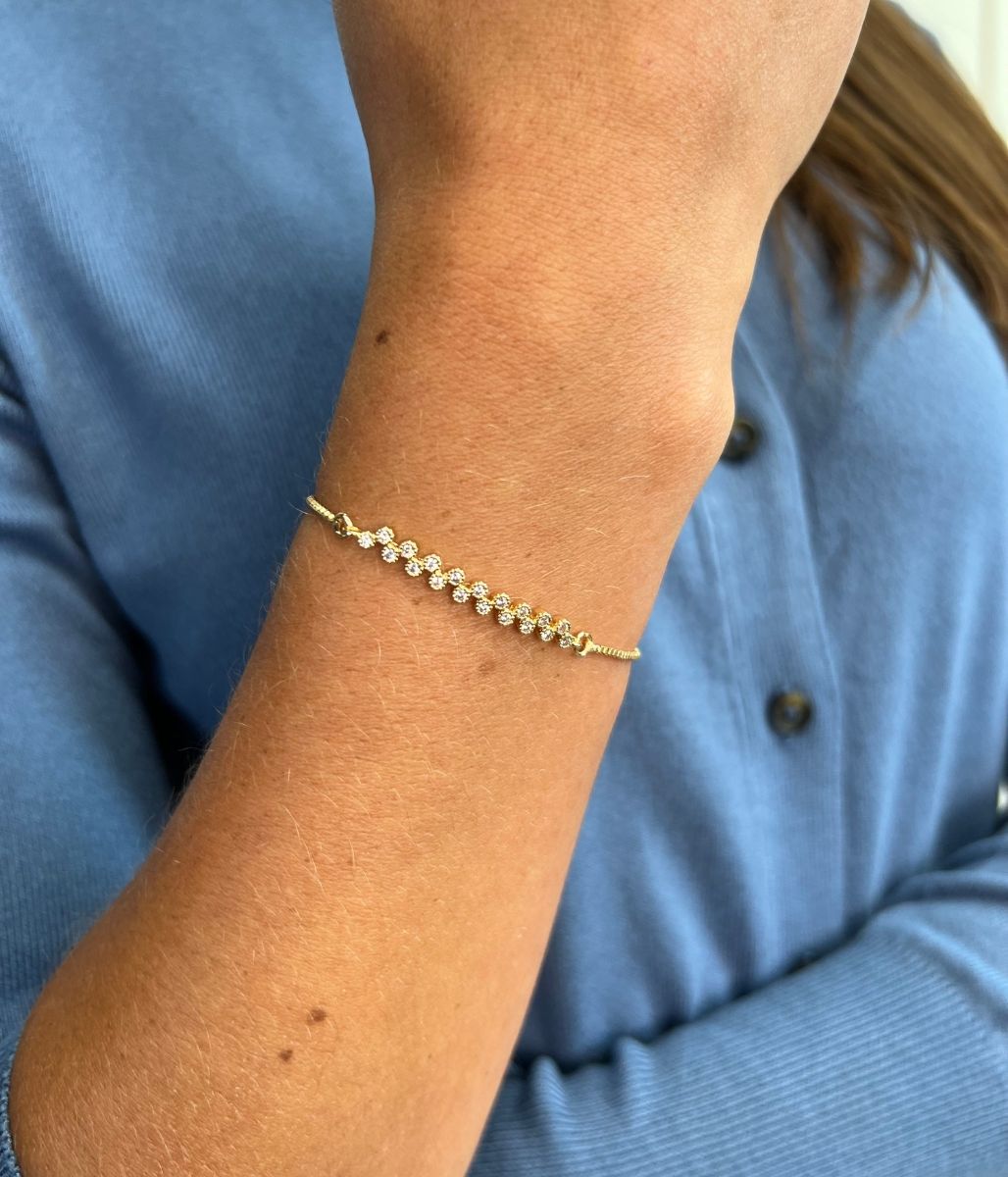 Gold Izmir Diamante Drawstring Bracelet