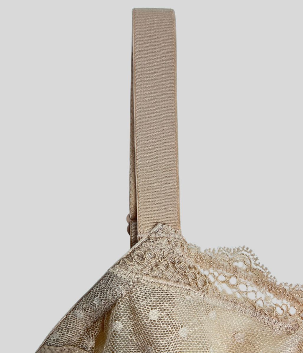 Nude Underwired Minimiser Lace Trim Bra