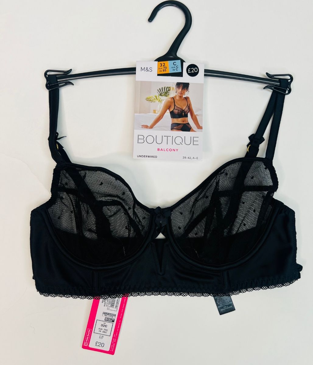 Black Boutique Balcony Bra