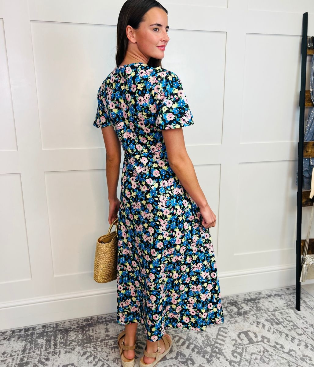 Vintage Floral Print Kate Midi Dress