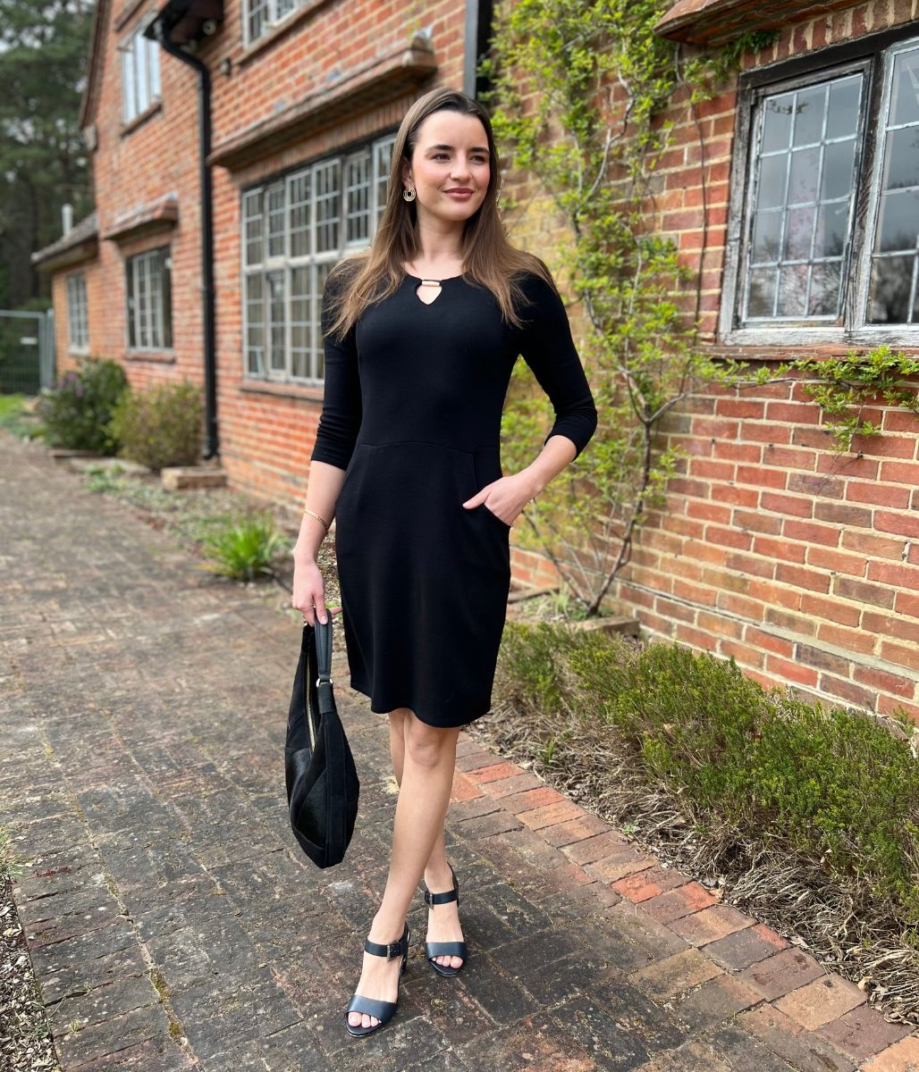 Black Keyhole Detail Dress