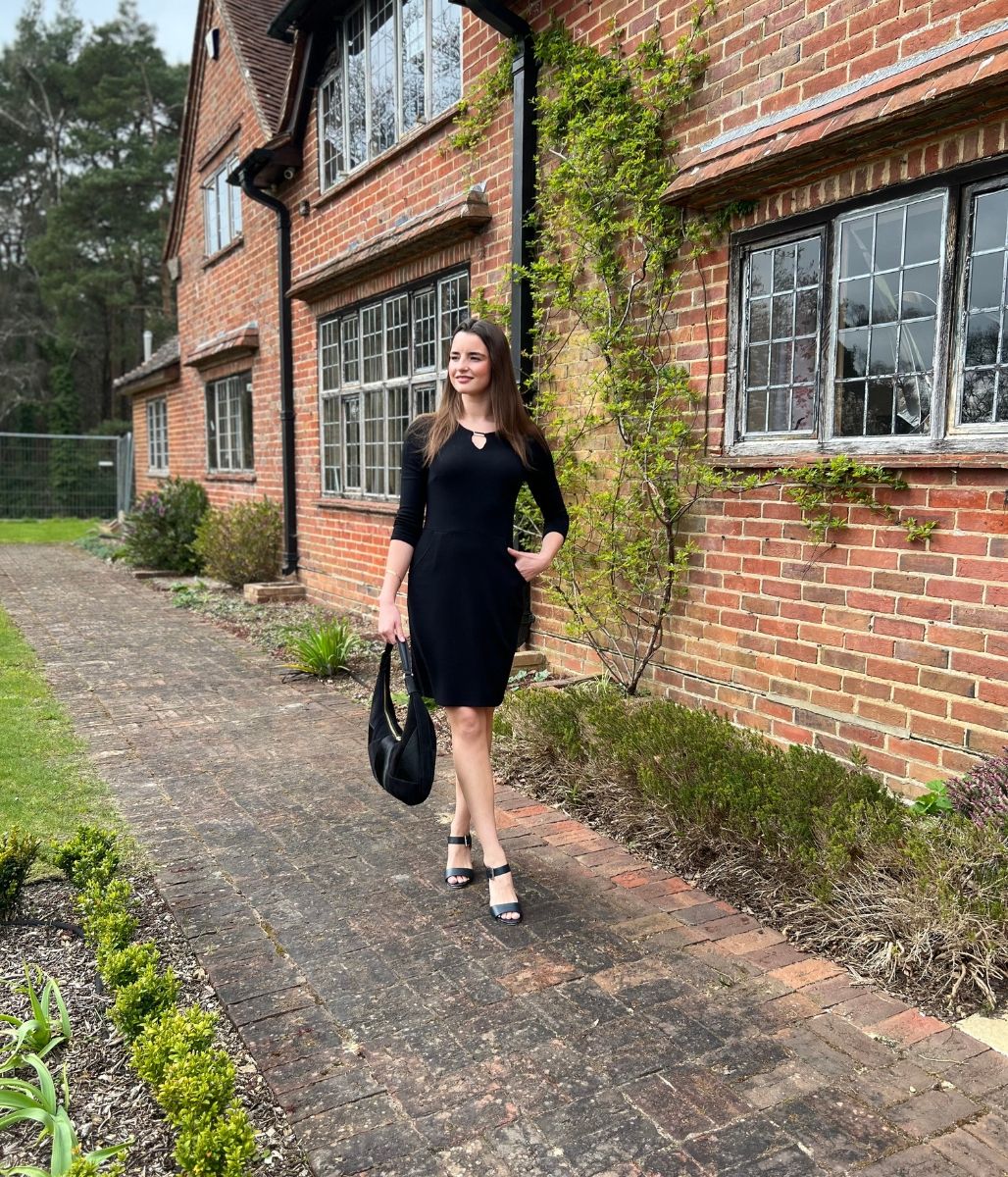 Black Keyhole Detail Dress