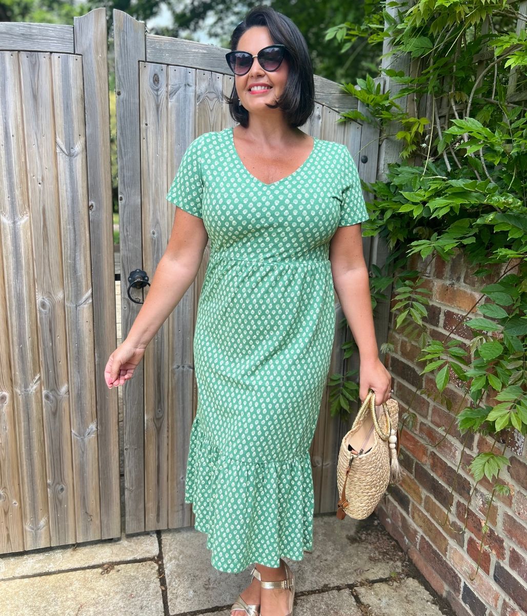 Green Emily Cotton Jersey Dress