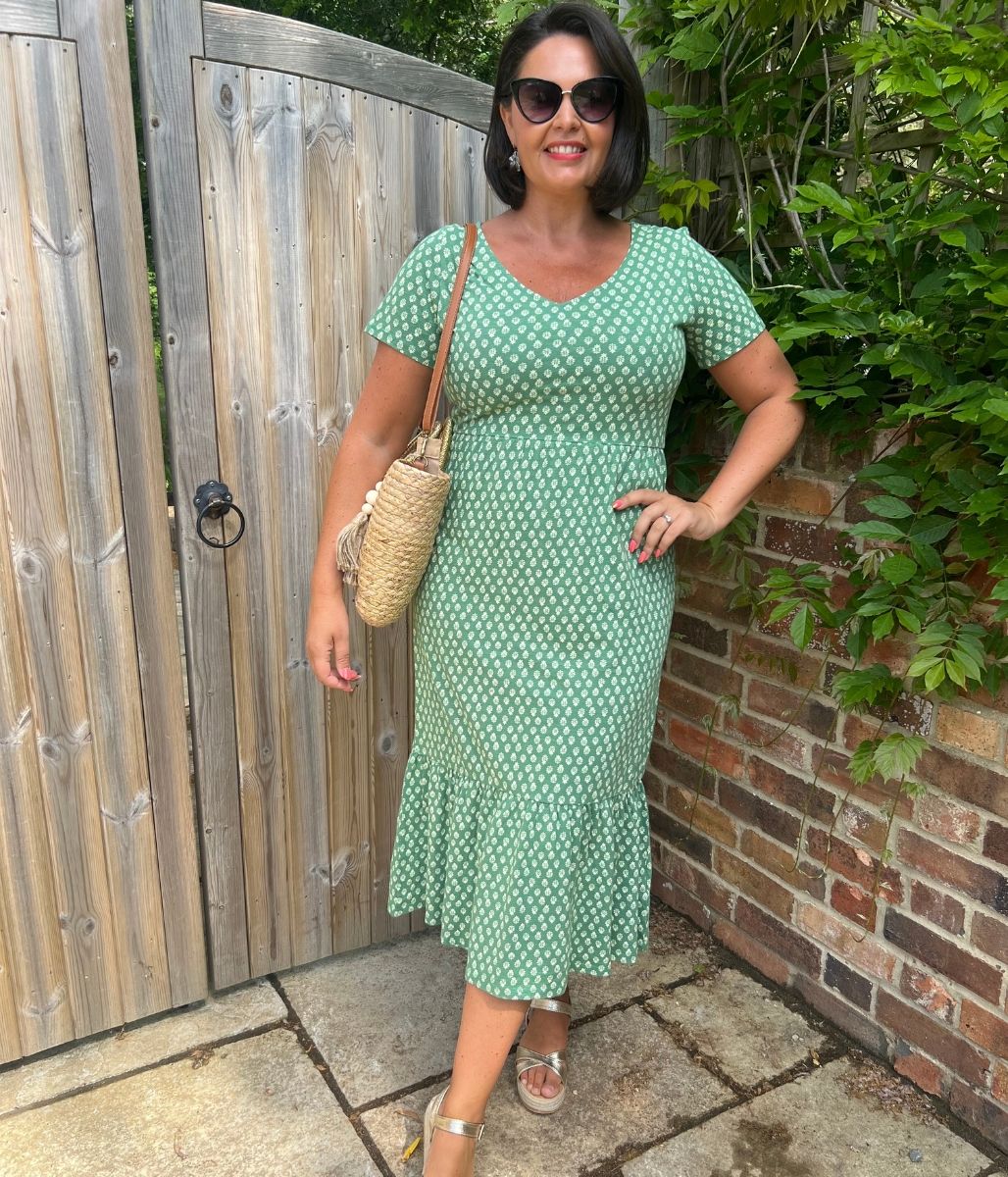 Green Emily Cotton Jersey Dress