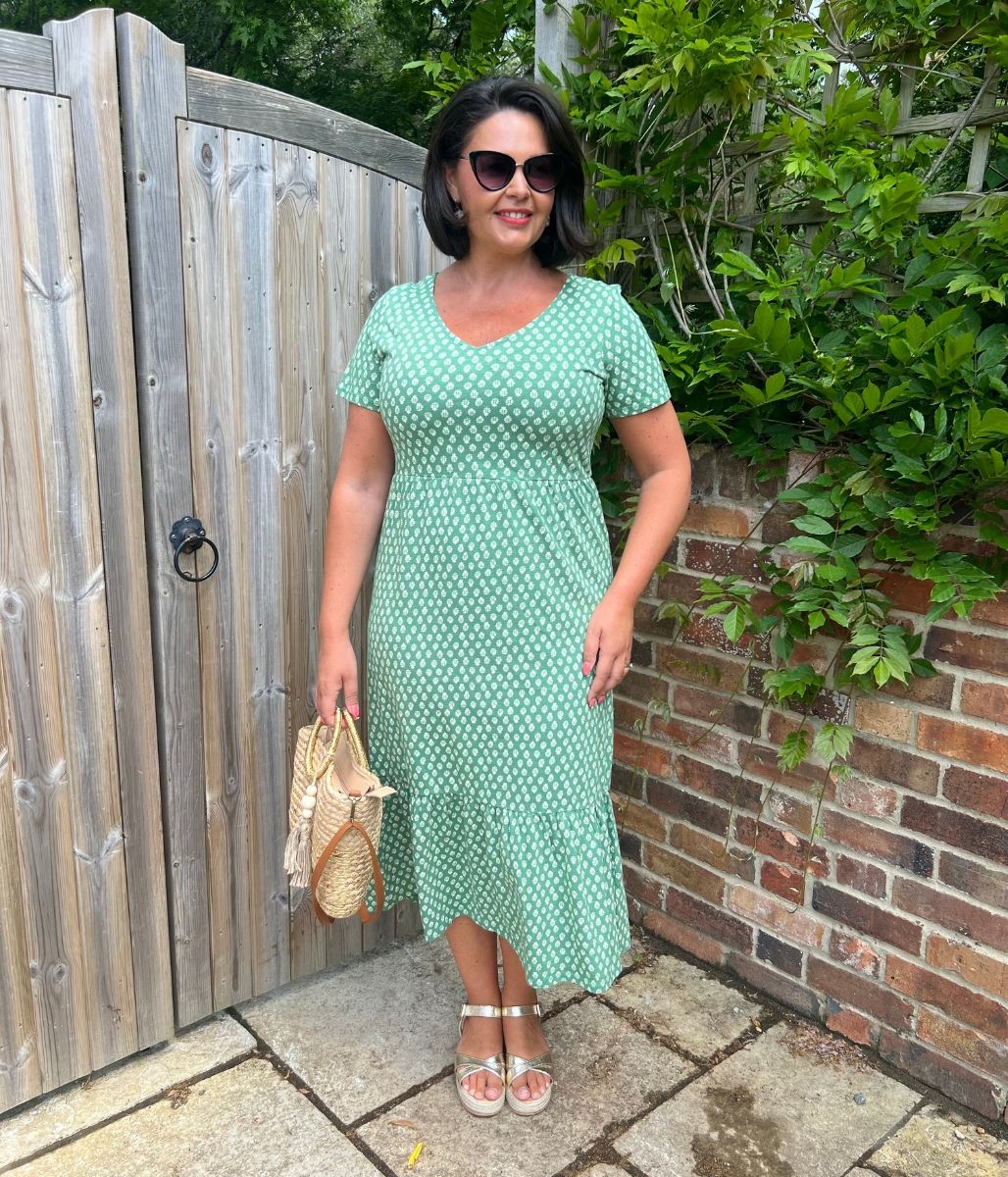 Green Emily Cotton Jersey Dress