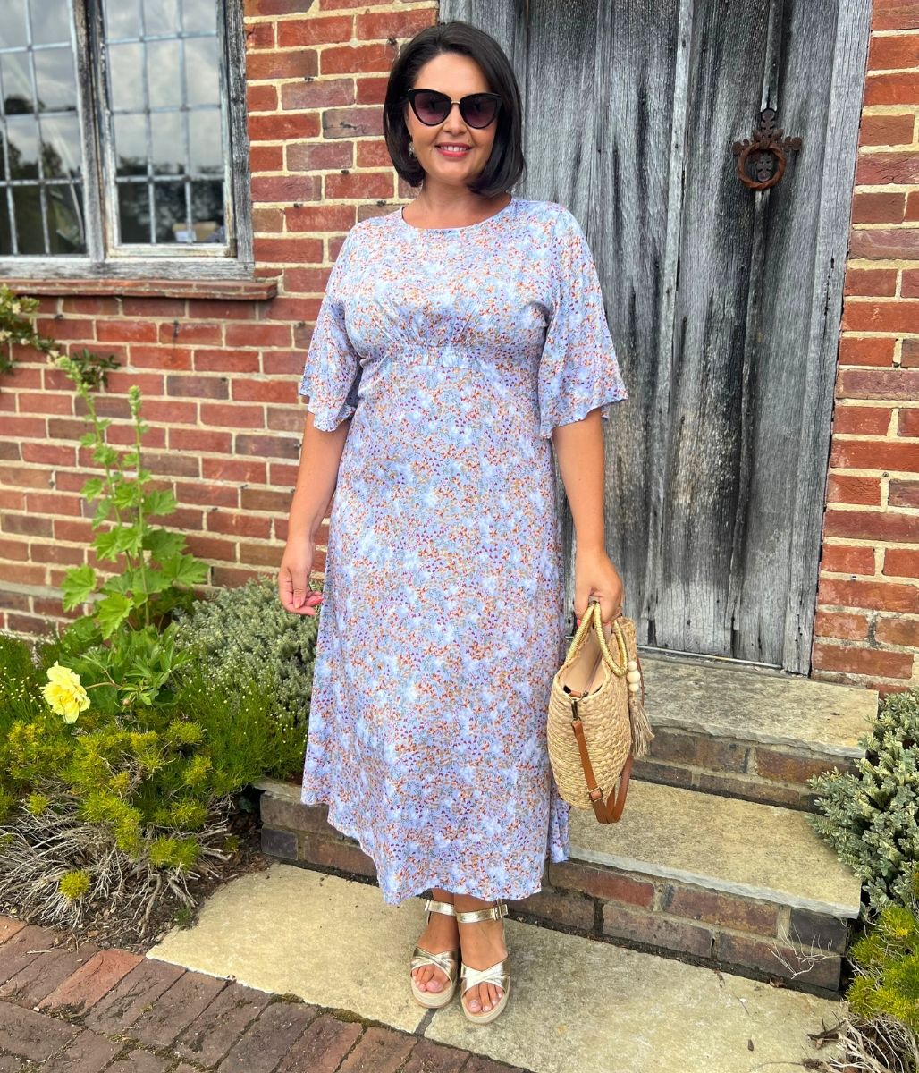 Pretty Lilac Ditsy Midi Summer Dress