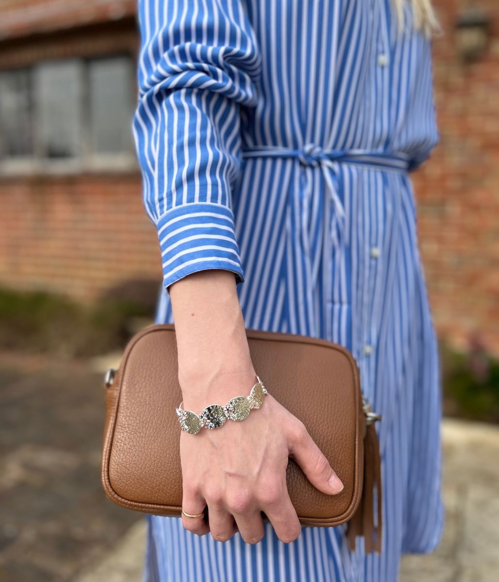 Blue Striped Long Sleeve Shirt Dress