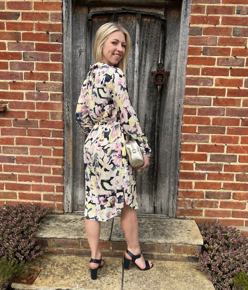 Floral Watercolour Long Sleeve Shirt Dress