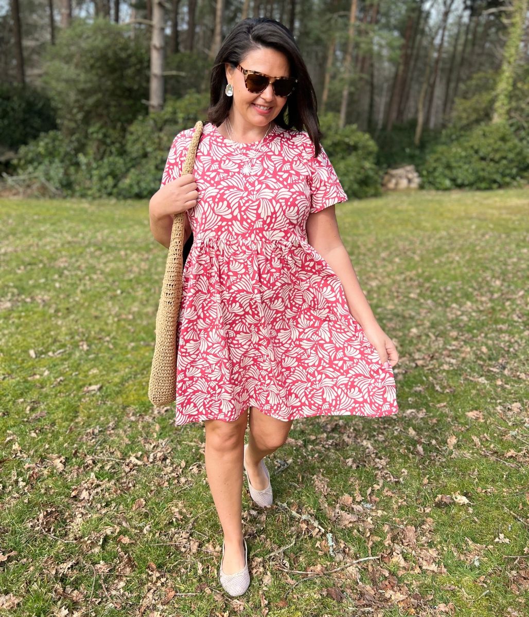Pink Print Cotton Jersey Sundress