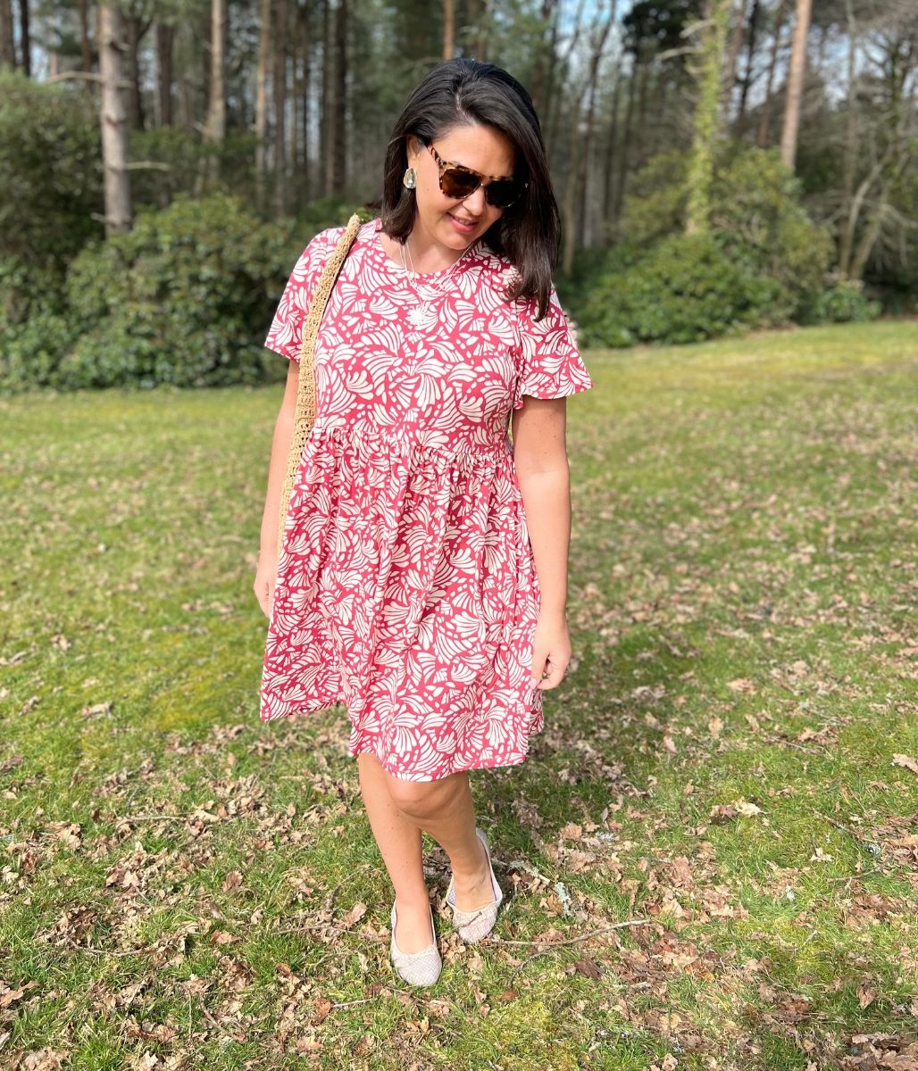 Pink Print Cotton Jersey Sundress