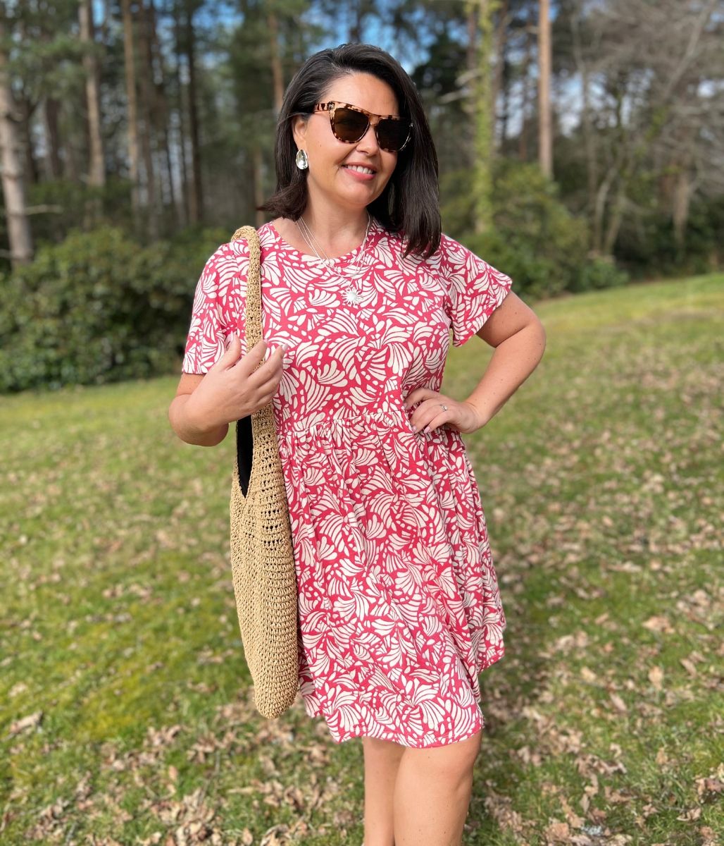 Pink Print Cotton Jersey Sundress