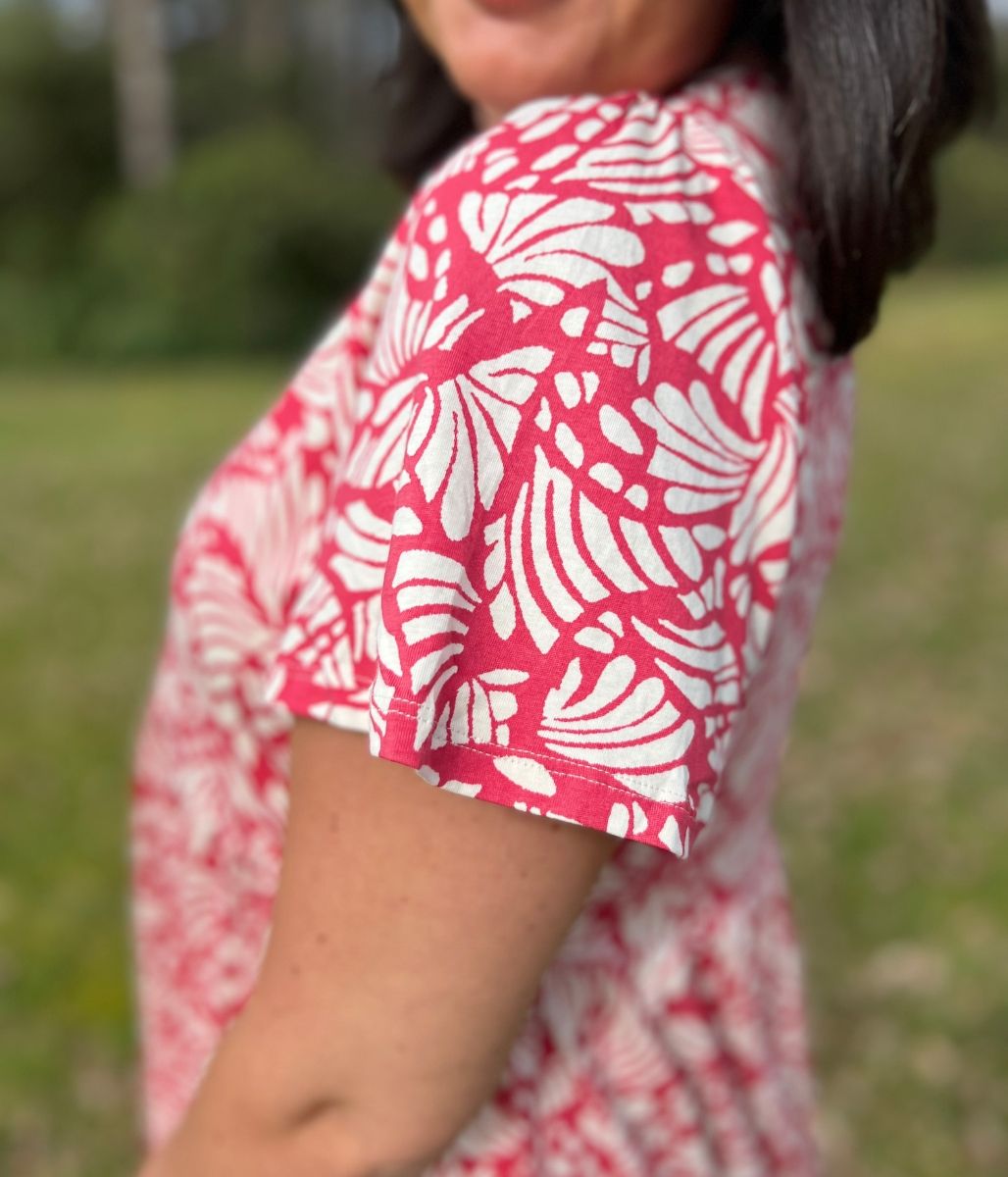 Pink Print Cotton Jersey Sundress