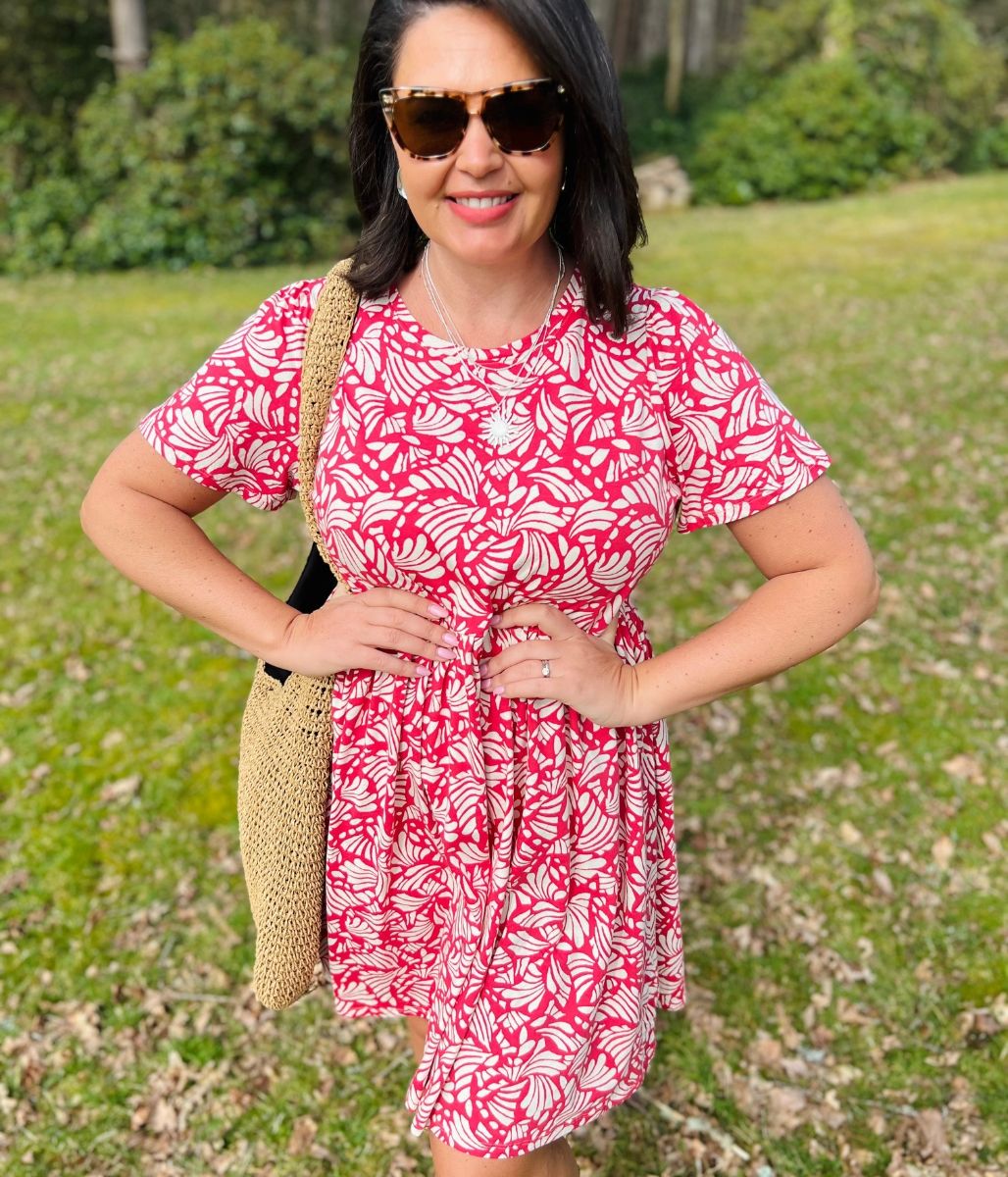 Pink Print Cotton Jersey Sundress