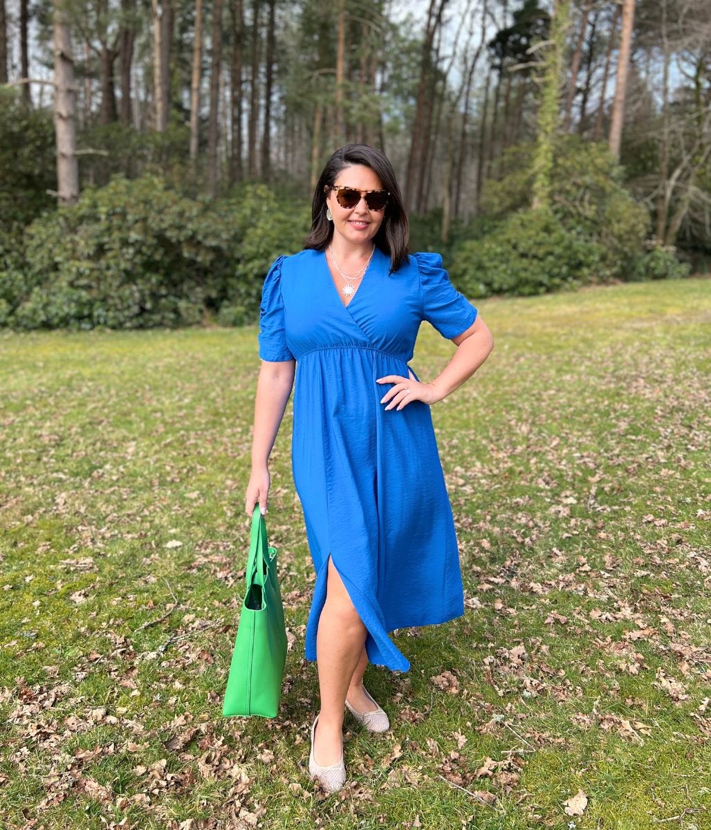 Blue Emily Midi Dress