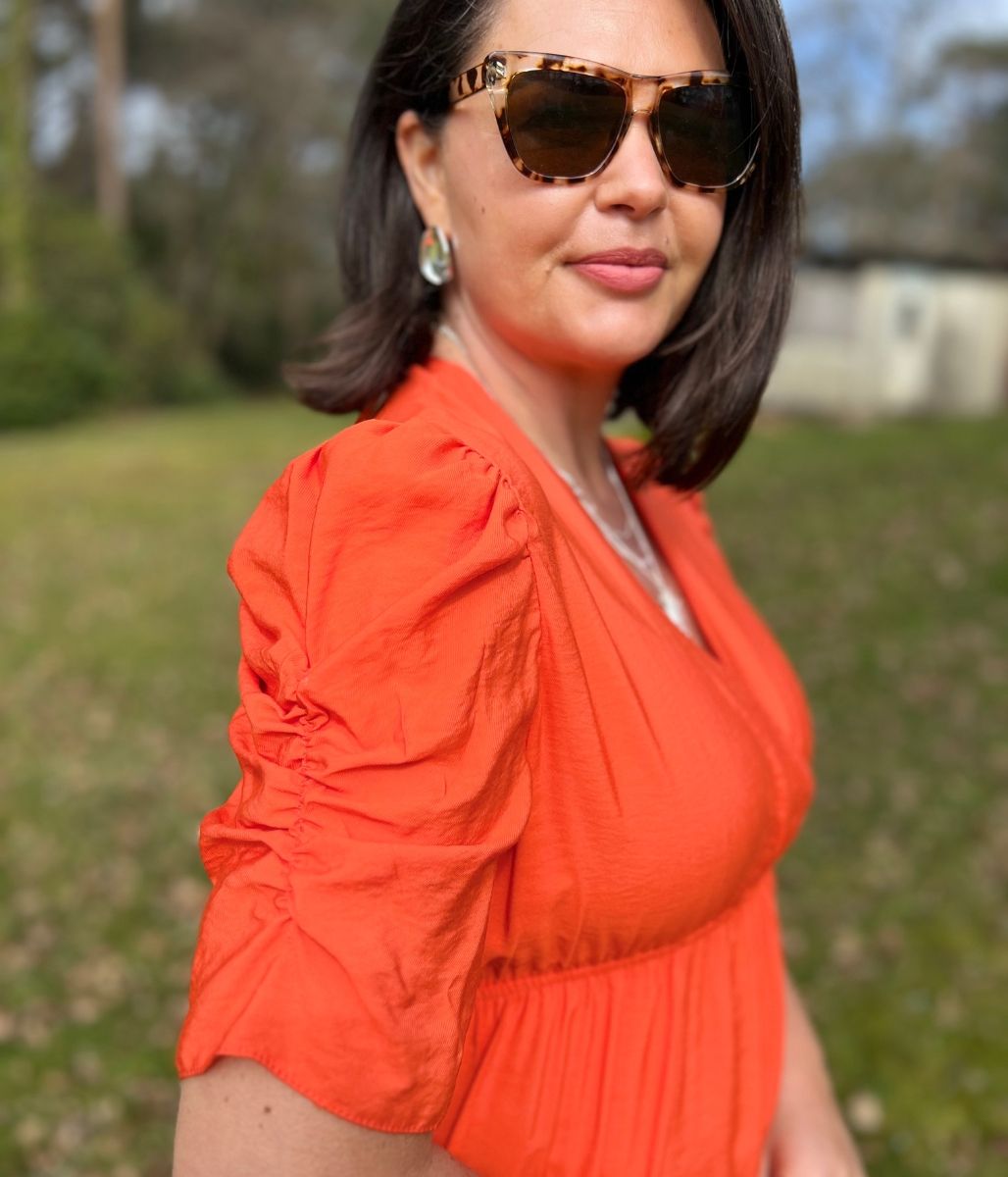Orange Emily Midi Dress