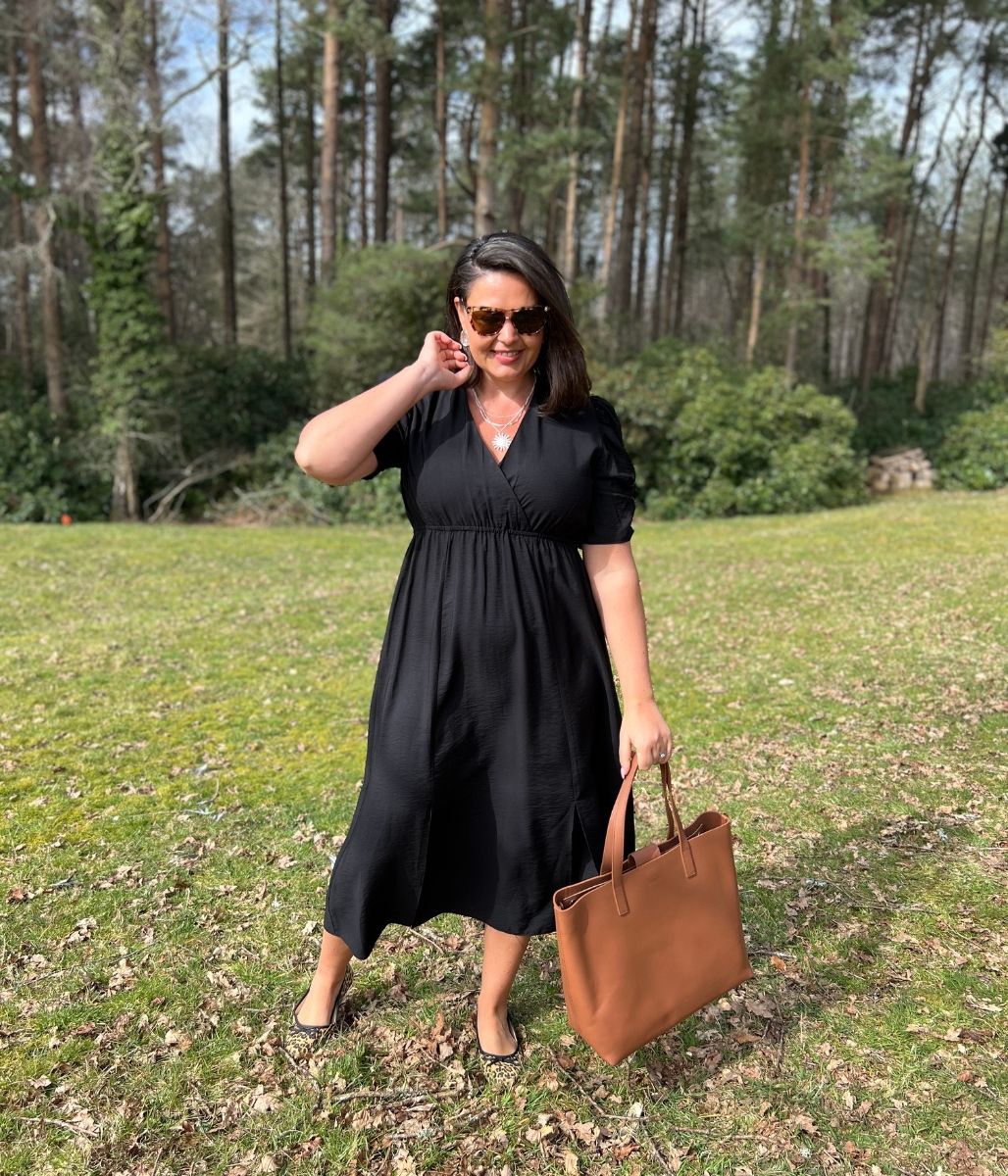 Black Emily Midi Dress