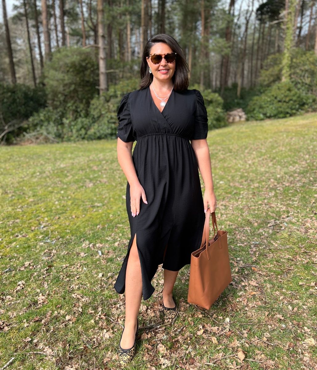 Black Emily Midi Dress