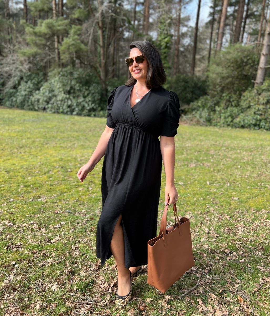 Black Emily Midi Dress