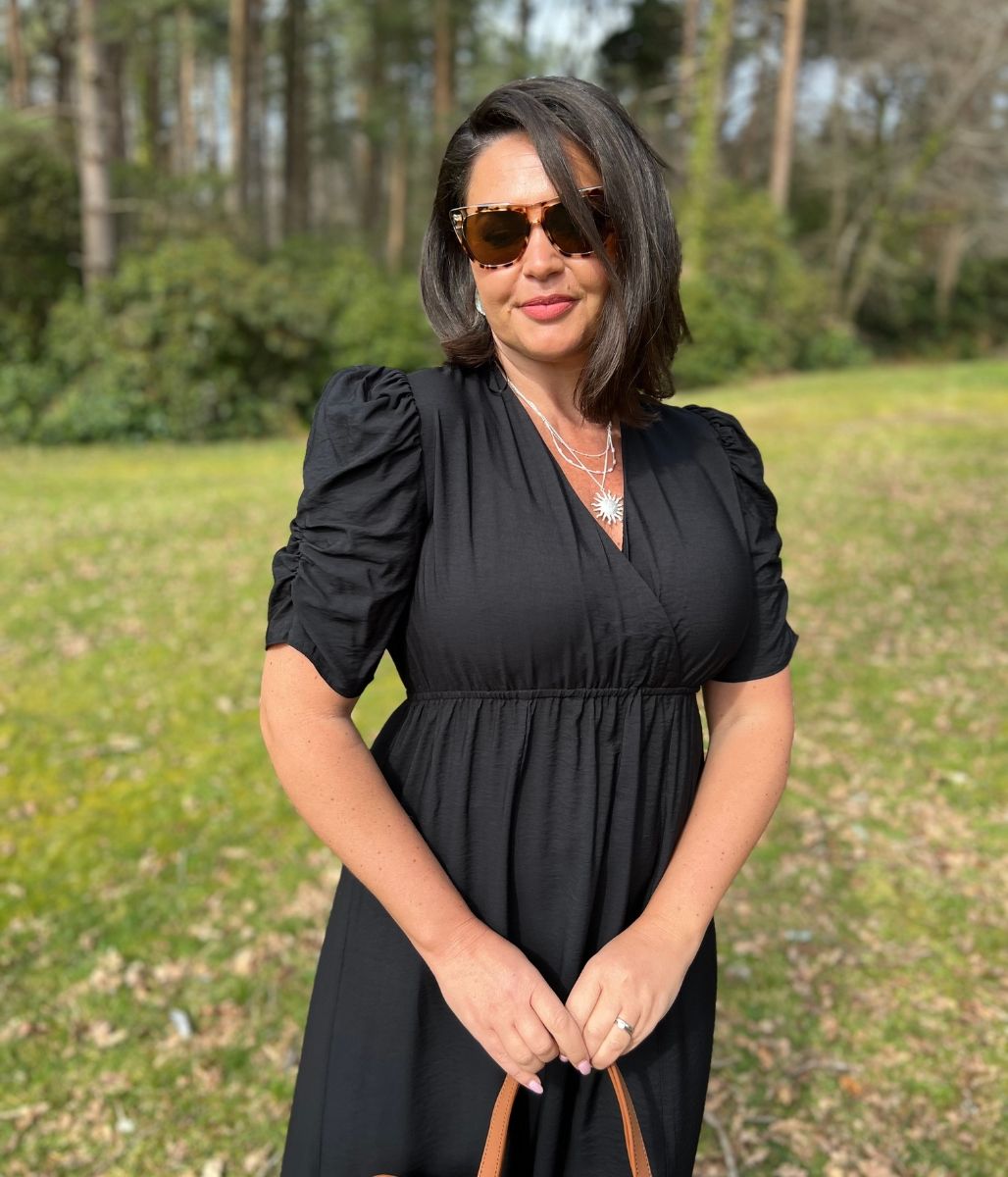 Black Emily Midi Dress