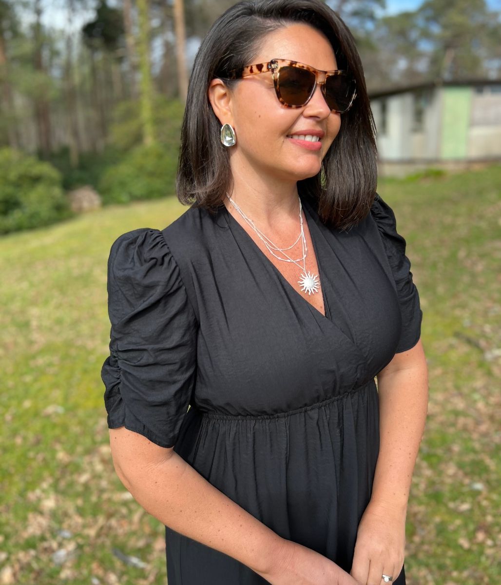 Black Emily Midi Dress