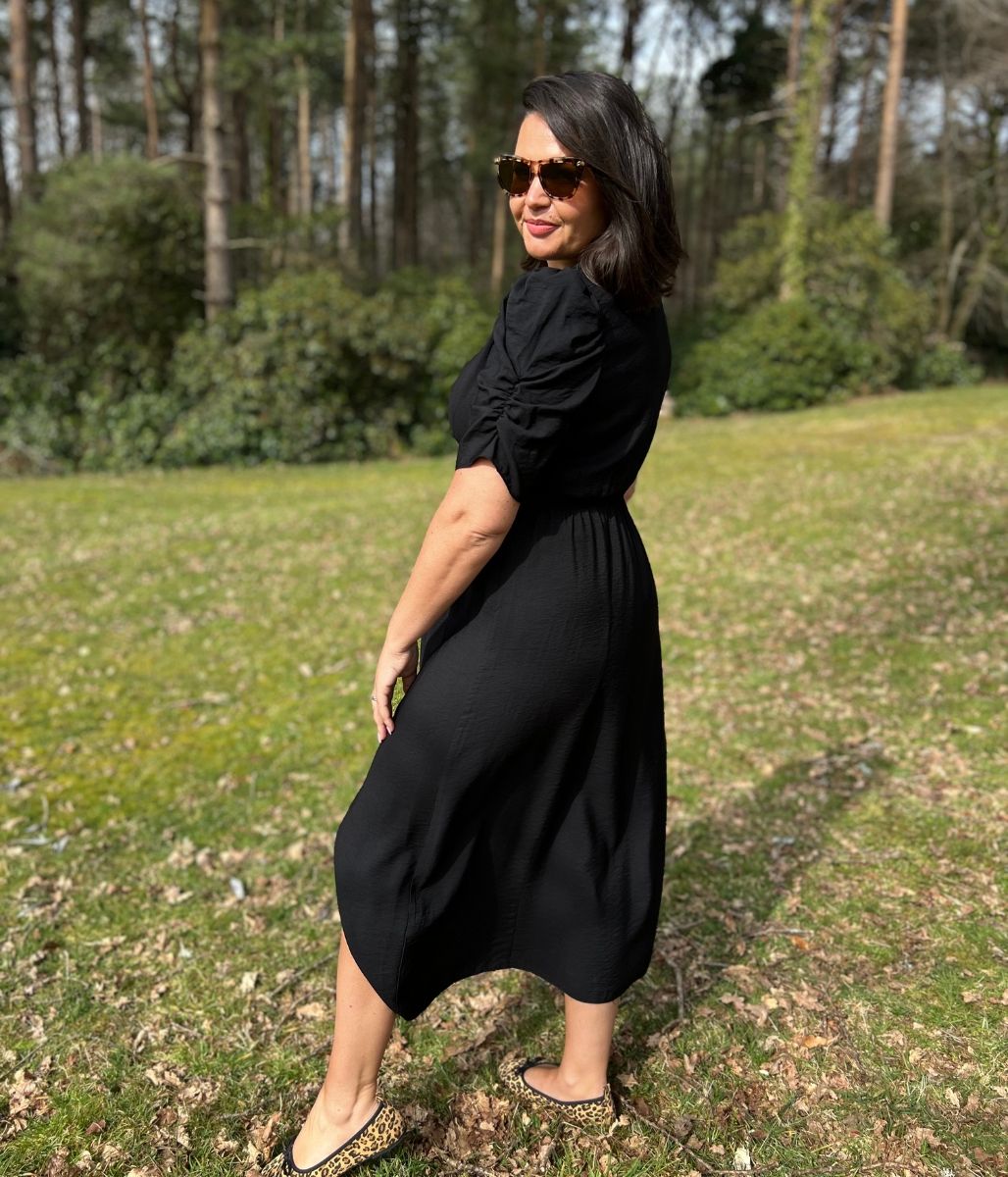 Black Emily Midi Dress